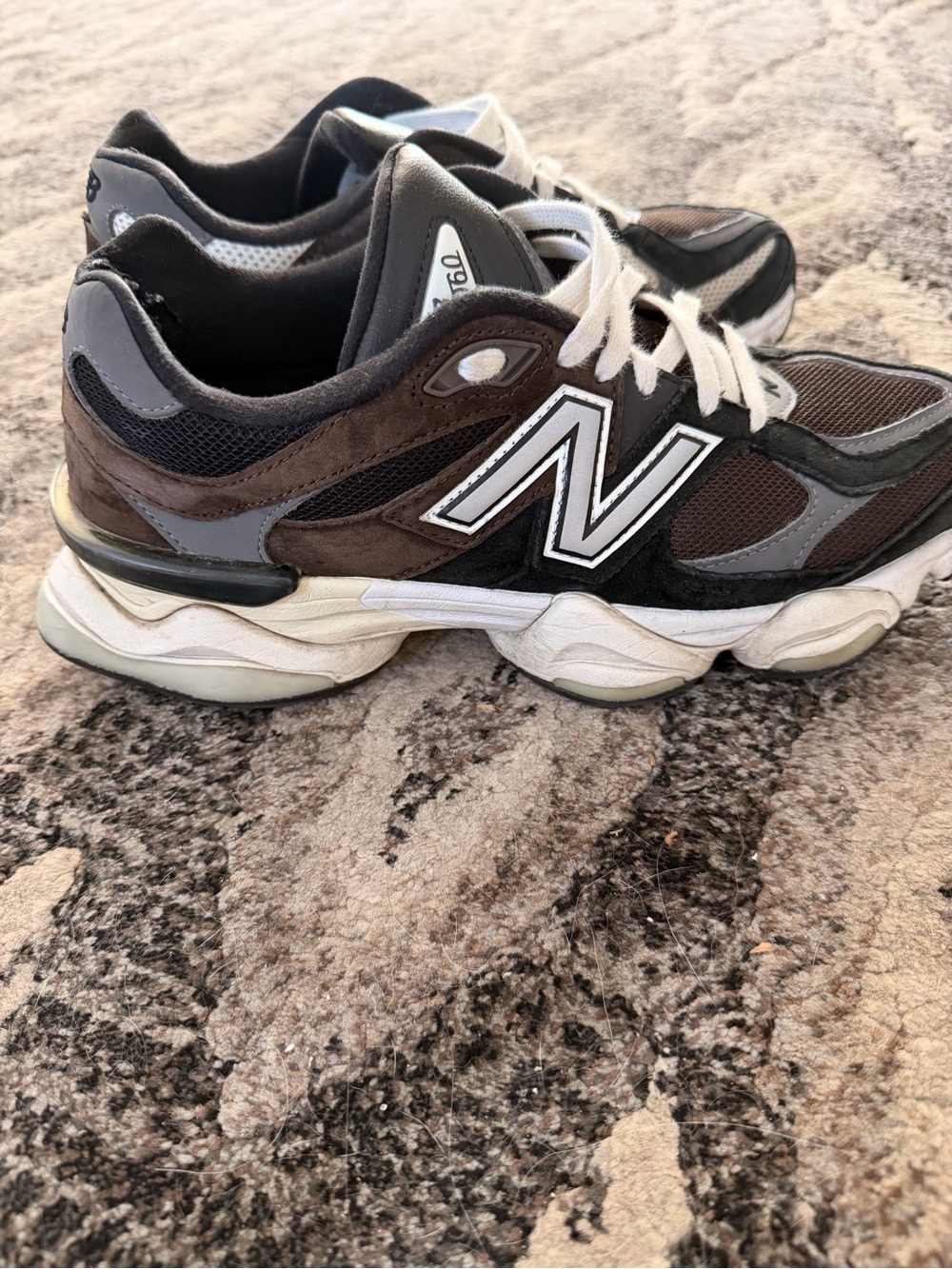 New Balance Black Brown White Athletic Sneakers - Picture 3 of 11